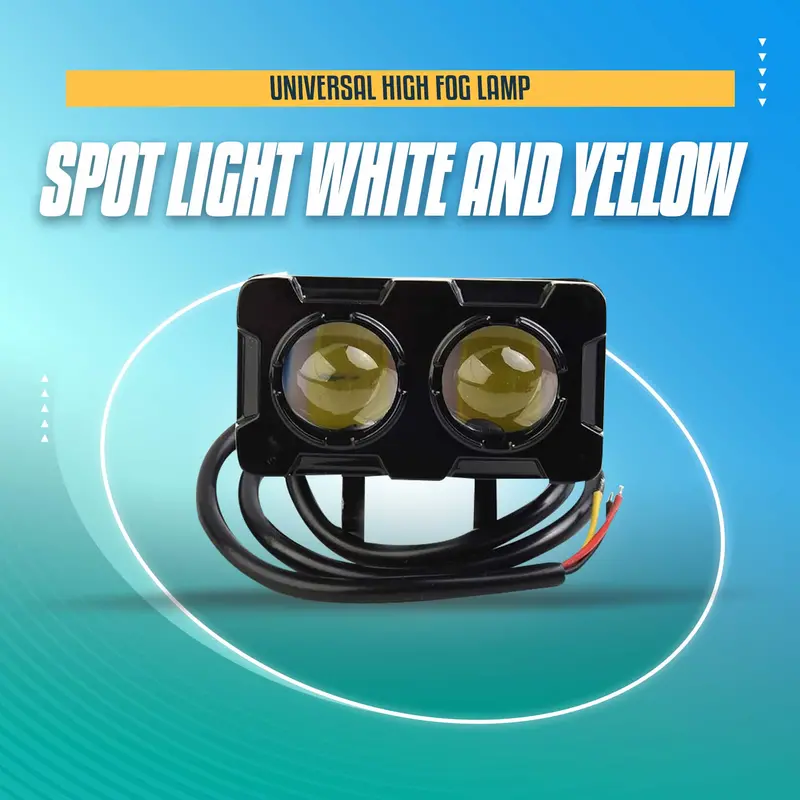 Universal High Fog Lamp Spot Light White And Yellow 10-80V 1