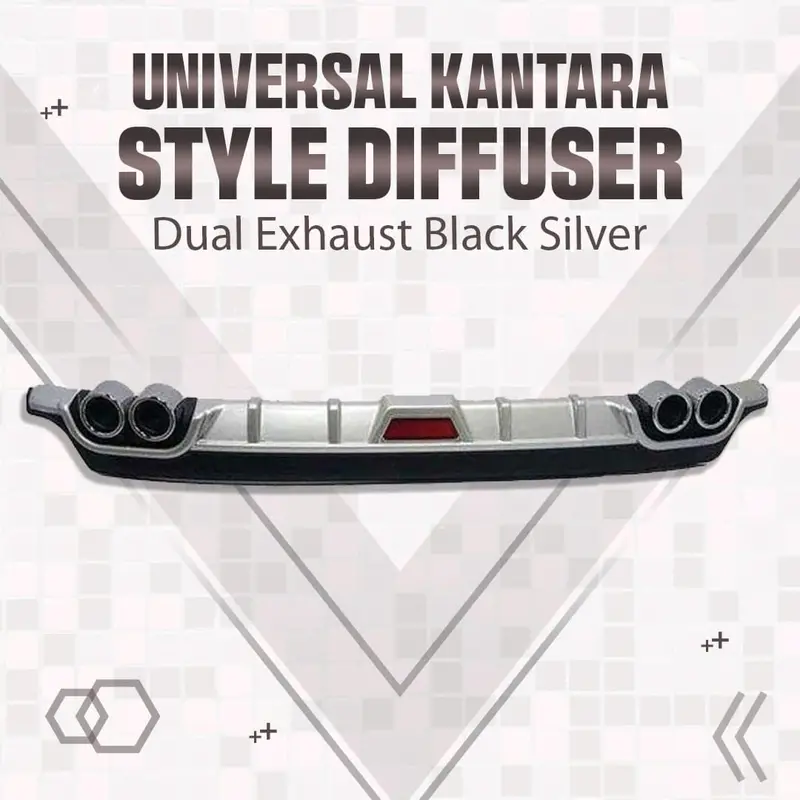 Universal Kantara Style Diffuser Dual Exhaust Black Silver 1