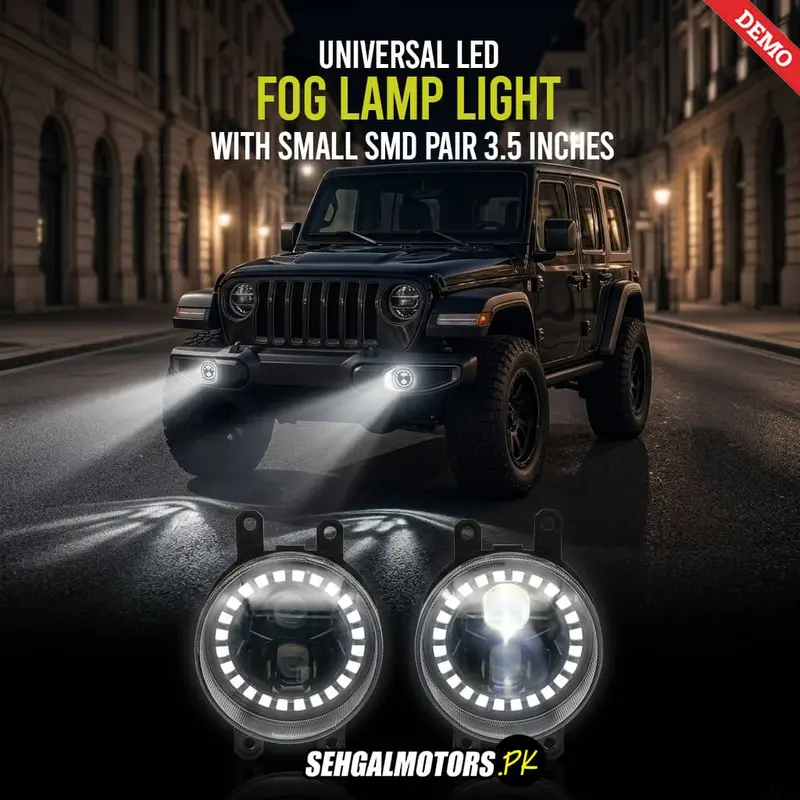 Universal Led Fog Lamp Light With Small Smd Design B Pair 3.5 Inches - Car Front Replacement 1
