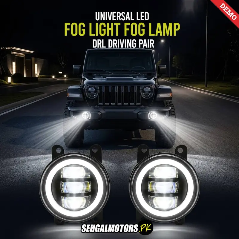 Universal Led Fog Light Drl Driving Fog Lamp Pair 3.5 Inches - Car Front Replacement Auto Lamp 1