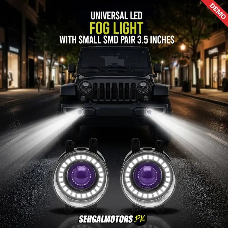 Universal Led Fog Light With Small Smd Pair 3.5 Inches - Auto Lamp Driving Fog Lamp - Car Front Replacement 1