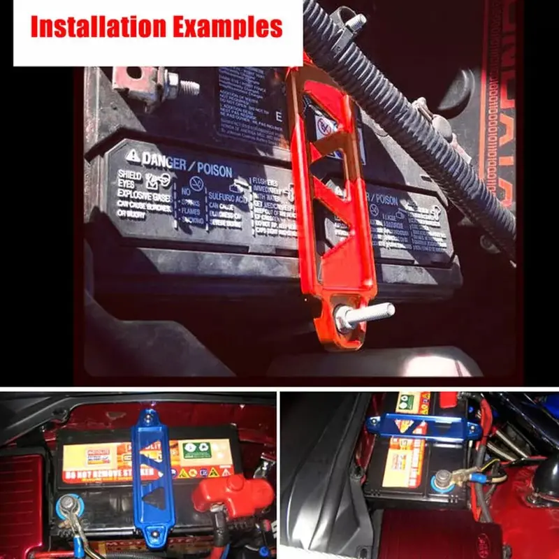 Universal Maintenance Free And Dry Battery Clamp (Red) - Durable & Corrosion-Resistant 1