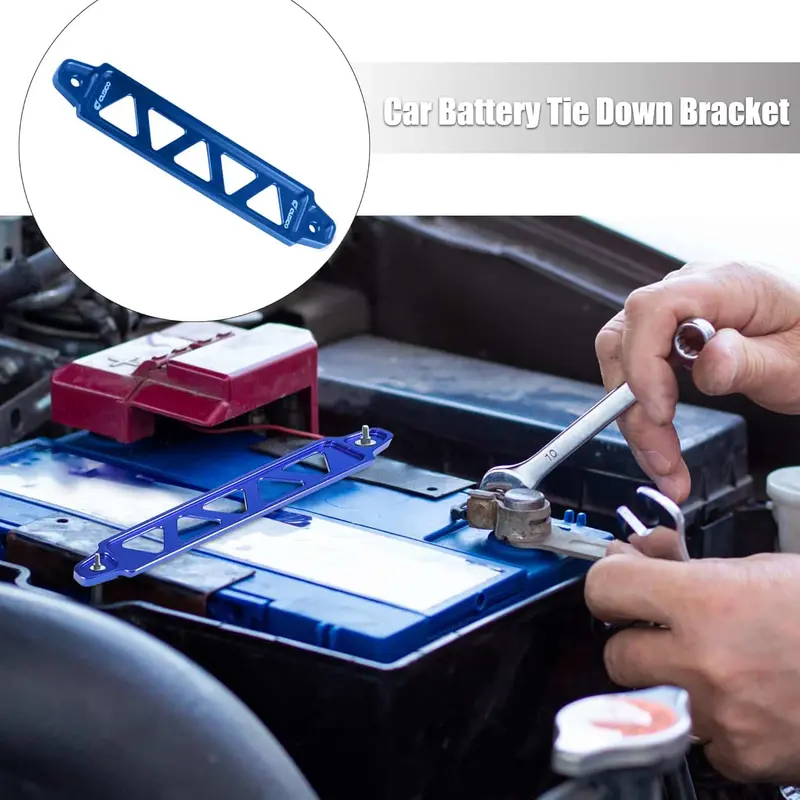 Universal Maintenance Free Dry Battery Clamp (Blue) - Durable & Corrosion-Resistant 1