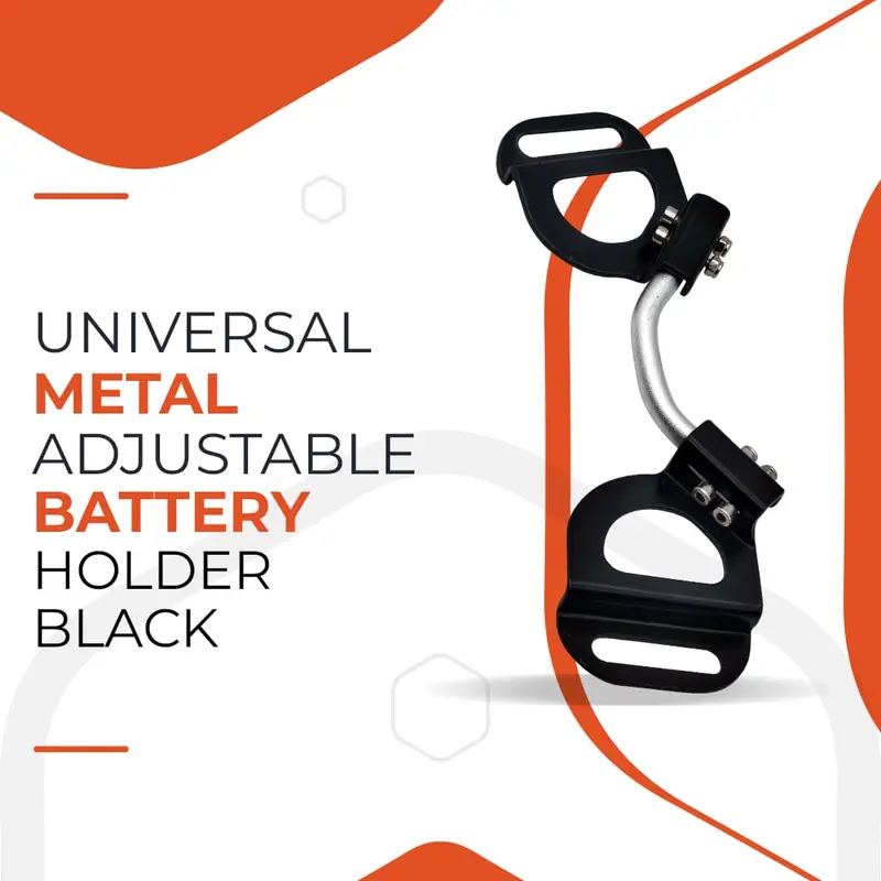 Universal Metal Adjustable Battery Holder - Black 1