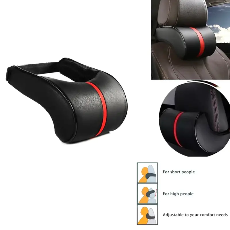 Universal Neck Rest Headrest Pillow Black Type R Design 2