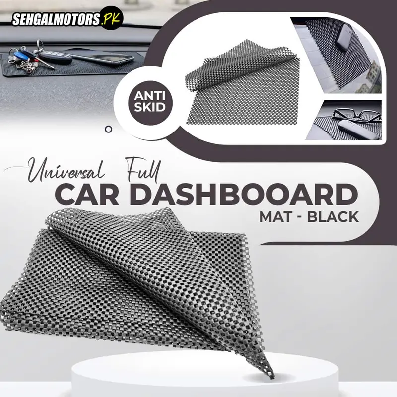 Universal Non Slip Full Car Dashbooard Mat - Black 1
