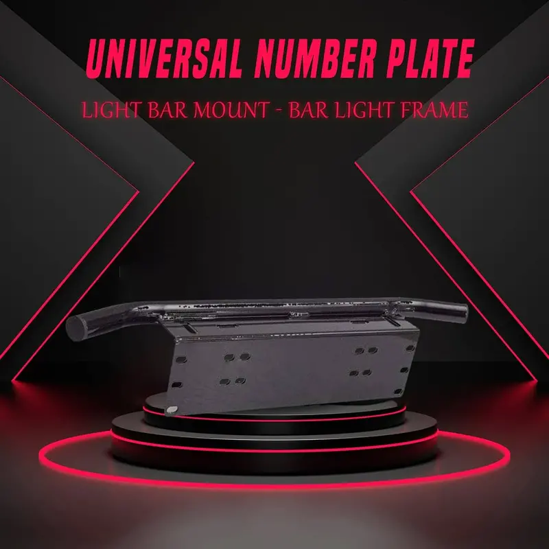 Universal Number Plate Light Bar Mount - Bar Light Frame | Number Plate License Frame With Bar Light 1