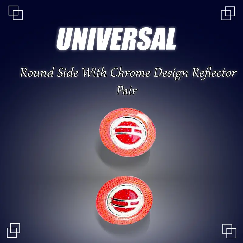 Universal Round Side With Chrome Design Reflector Pair 1