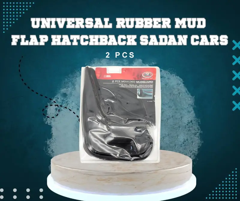 Universal Rubber Mud Flap Hatchback Sadan Cars - 2Pcs 1