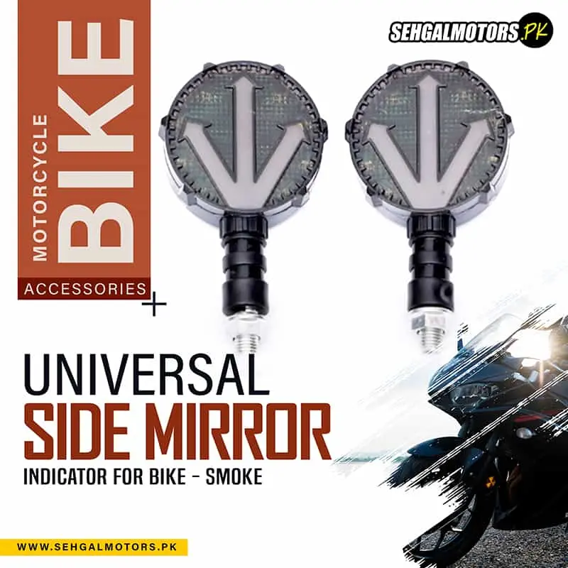 Universal Side Mirror Indicator For Bike - Smoke 1