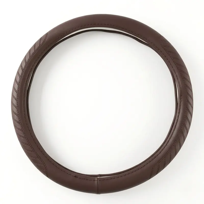 Universal Steering Cover With Lines - Brown 2