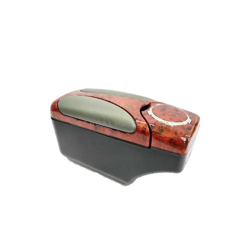 Universal Wooden Style Arm Rest And Console Box - Grey 2