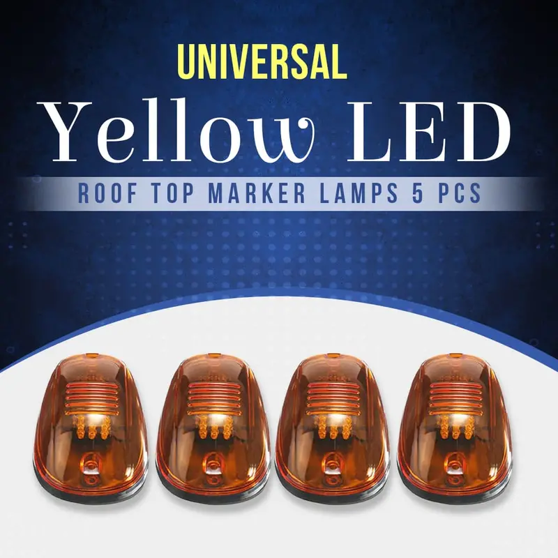 Universal Yellow Led Roof Top Marker Lamps 5 Pcs 1