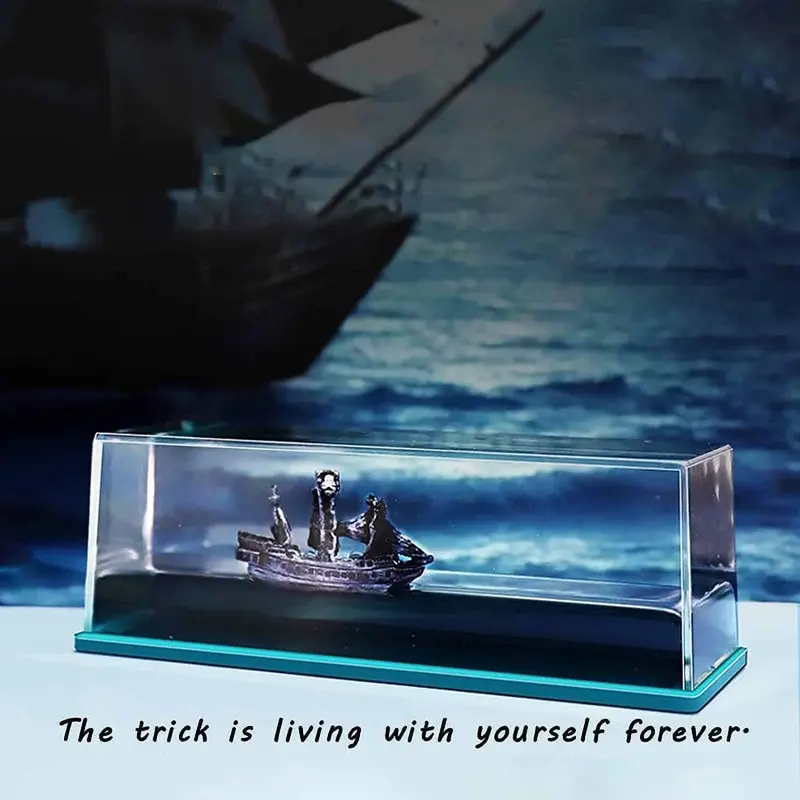Unsinkable Pirate Ship Fluid Drift Black Pearl Wavy Boat - 832566 Transparent Container 1