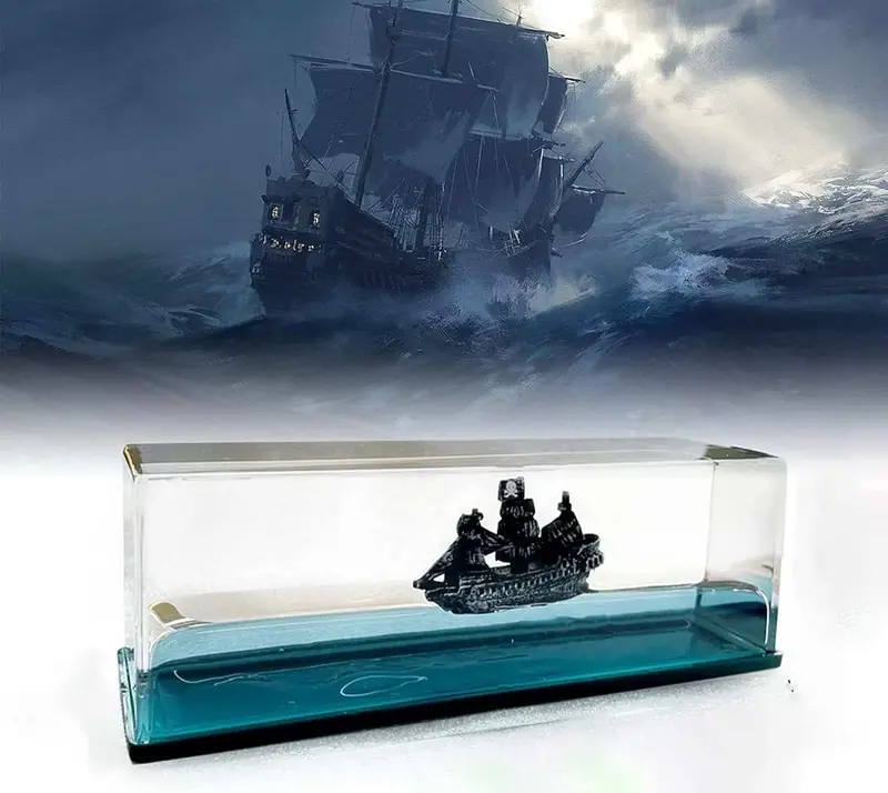 Unsinkable Pirate Ship Fluid Drift Black Pearl Wavy Boat - 832566 Transparent Container 2