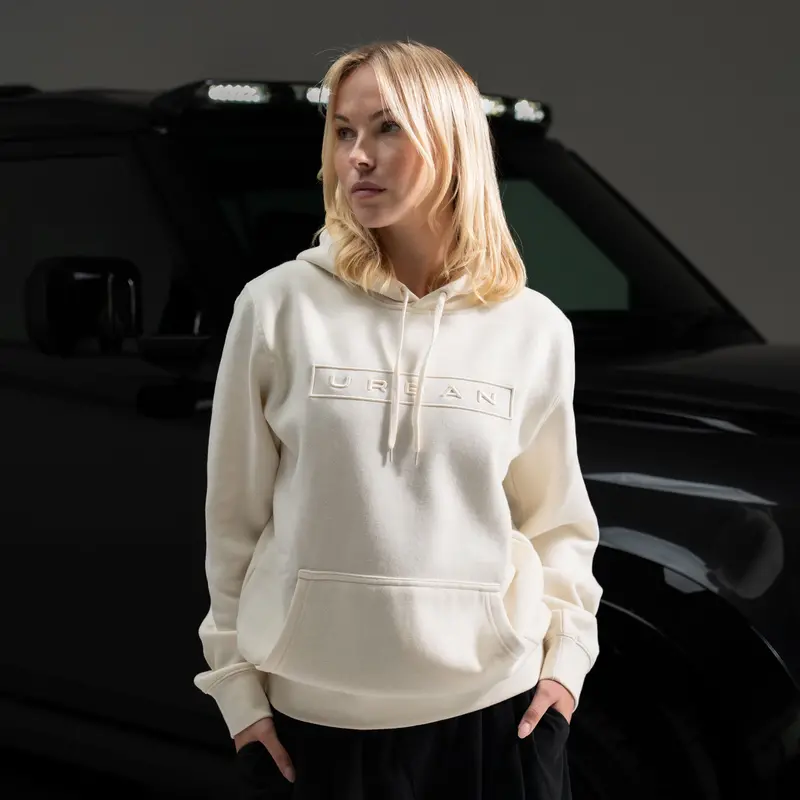 Urban Automotive Cream Box Logo Hoodie 1