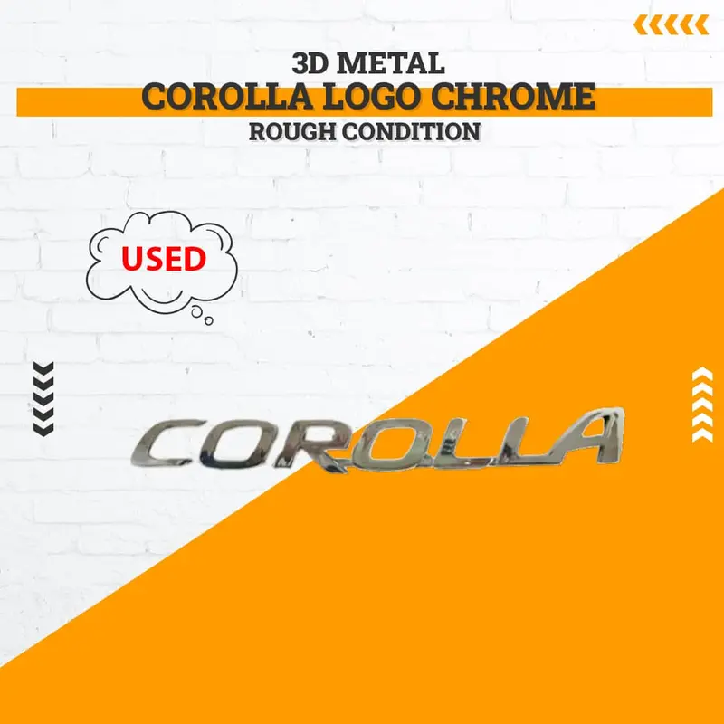 Used 3D Metal Corolla Logo Chrome Rough Condition 1