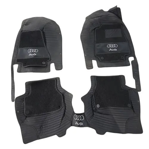 Used Audi A4 10D Floor Mats Mix Thread Black With Black Grass 2016 - 2021 - Damage 2