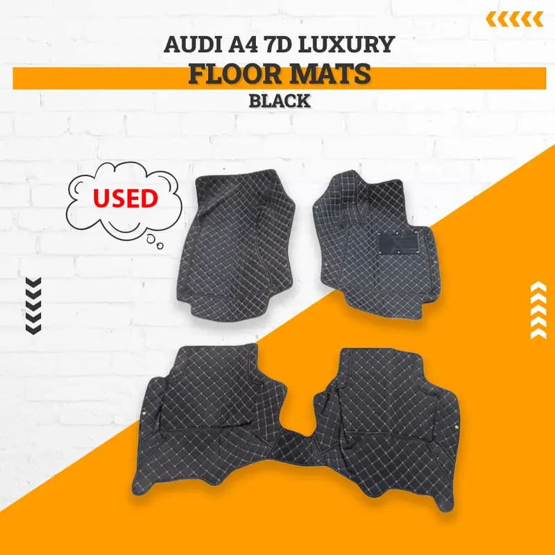 Used Audi A4 7D Luxury Floor Mats - Black - 3 Pcs 2006 - 2012 - Damage 1