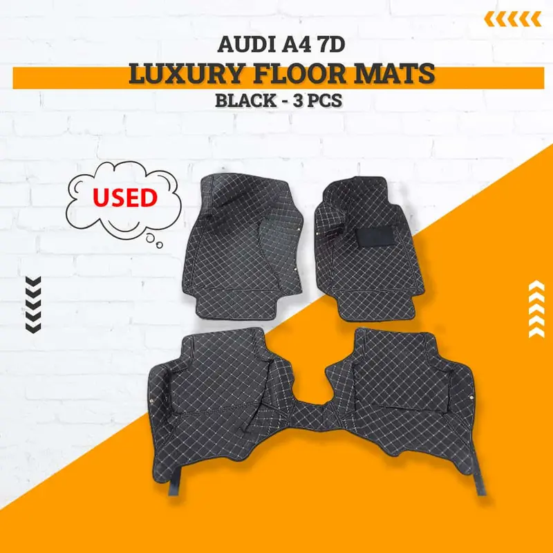 Used Audi A4 7D Luxury Floor Mats - Black - 3 Pcs 2016 - 2021 - Damage 1