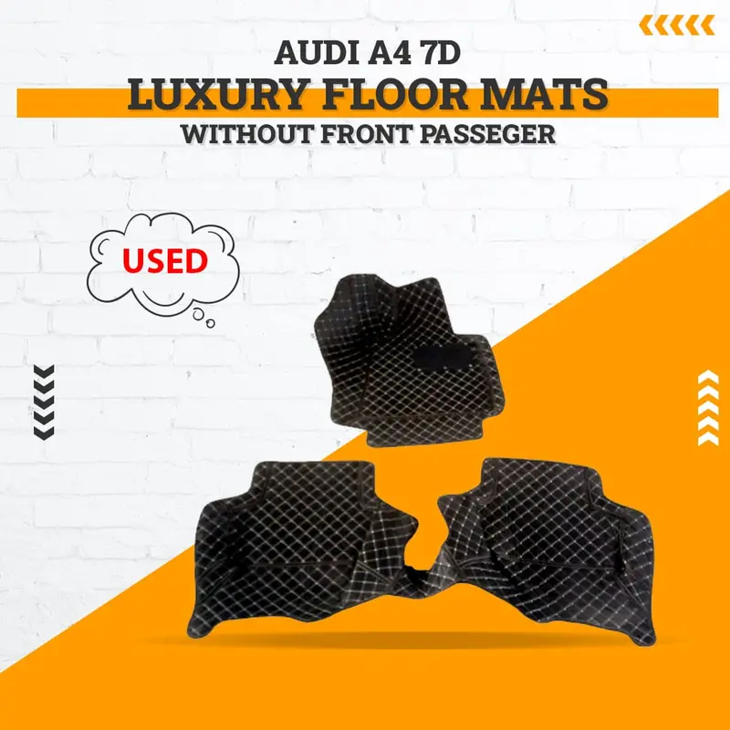 Used Audi A4 7D Luxury Floor Mats Without Front Passeger - 2 Pcs Set Black 2006-2012 1