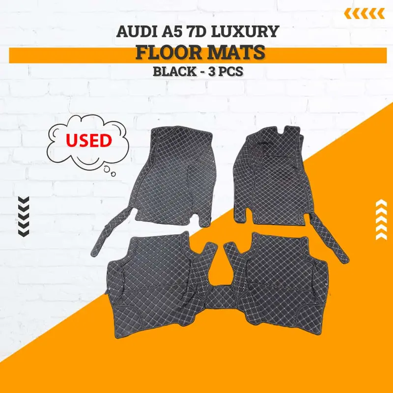 Used Audi A5 7D Luxury Floor Mats - Black - 3 Pcs 2017 - 2021 - Damage 1