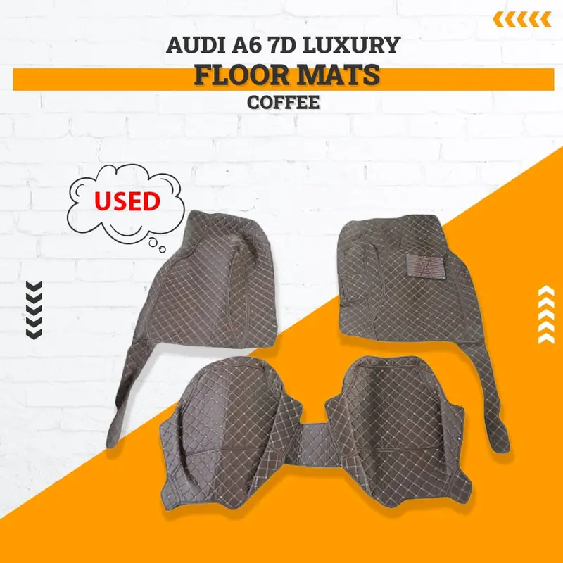 Used Audi A6 7D Luxury Floor Mats - Coffee - 3 Pcs Set 2011 - 2021 - Damage 1