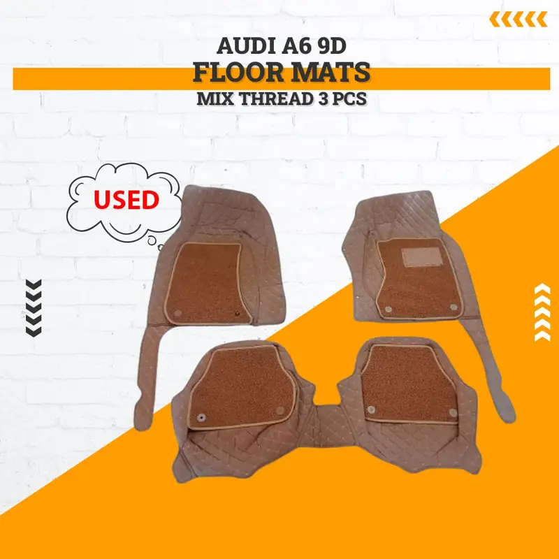 Used Audi A6 9D Floor Mats Mix Thread 3 Pcs Damage 2011 - 2021 1