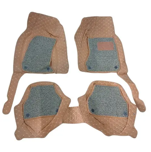Used Audi A6 9D Luxury Floor Mats Brown With Grey Grass With Mix Thread 3 Pcs 2011 - 2021 - Damage 2
