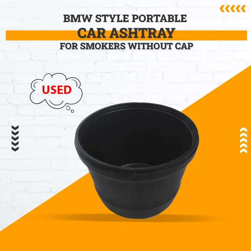 Used Bmw Style Portable Car Ashtray For Smokers Without Cap 1