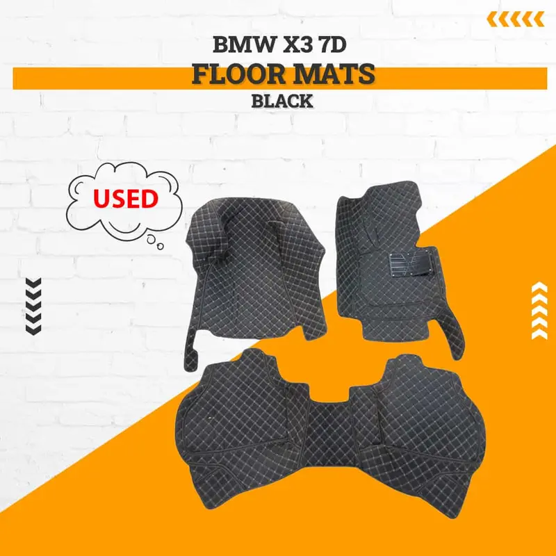 Used Bmw X3 7D Floor Mats - Black - 3 Pcs Set 2012 - 2018 - Damage 1