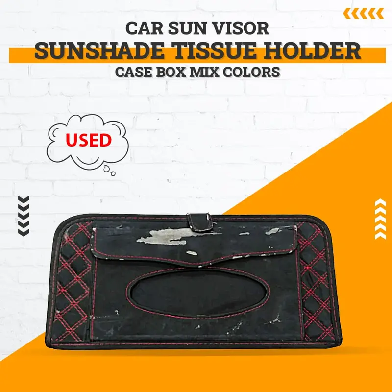 Used Car Sun Visor / Sunshade Tissue Holder Case Box Mix Colors Black / Red / White Rexine Issue 1