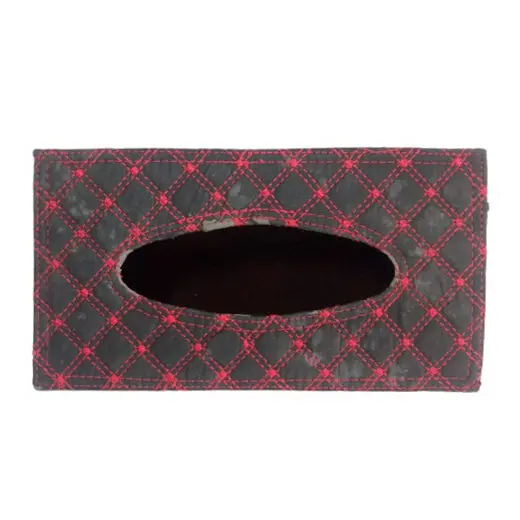 Used Car Tissue Holder Case Box With Red Stitch Rexine Issue 2
