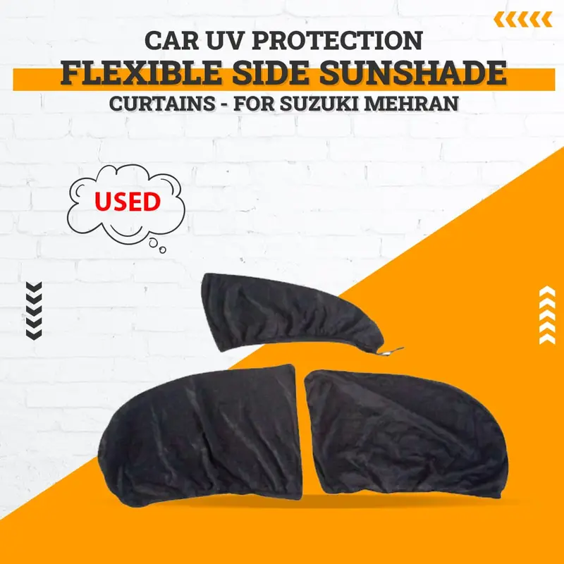 Used Car Uv Protection Flexible Side Sunshade Curtains - For Suzuki Mehran - Suzuki Alto - Daihatsu Cuore - 3 Pcs 1