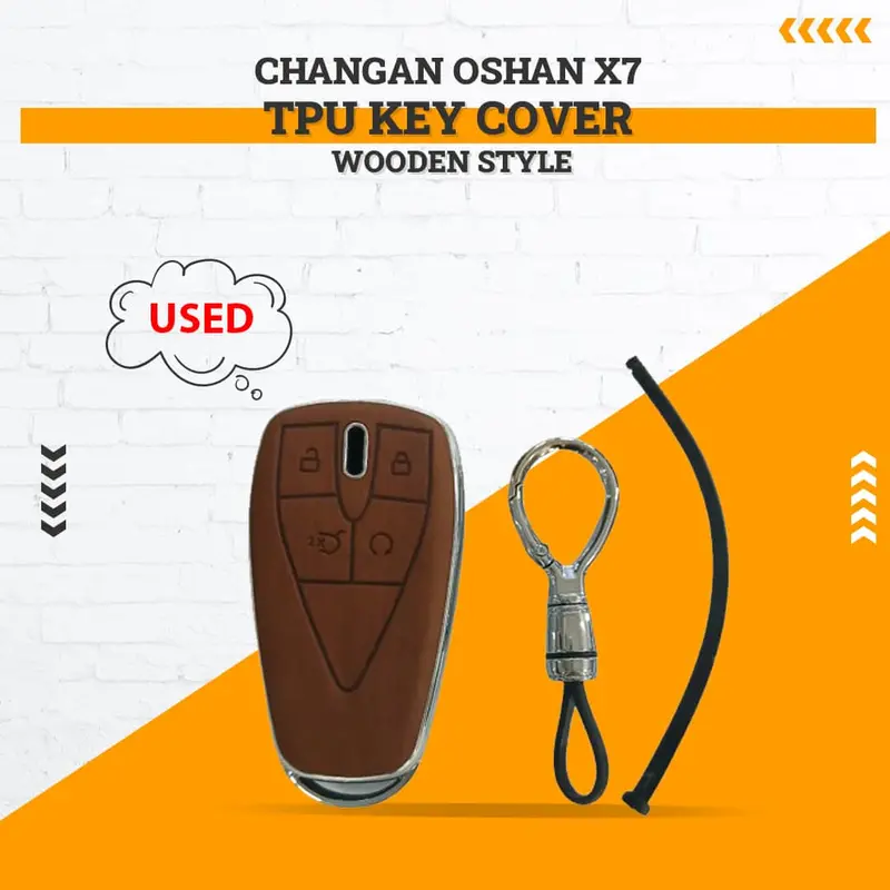 Used Changan Oshan X7 Tpu Key Cover Wooden Style 2022 - 2025 - (Rough Condition) 1