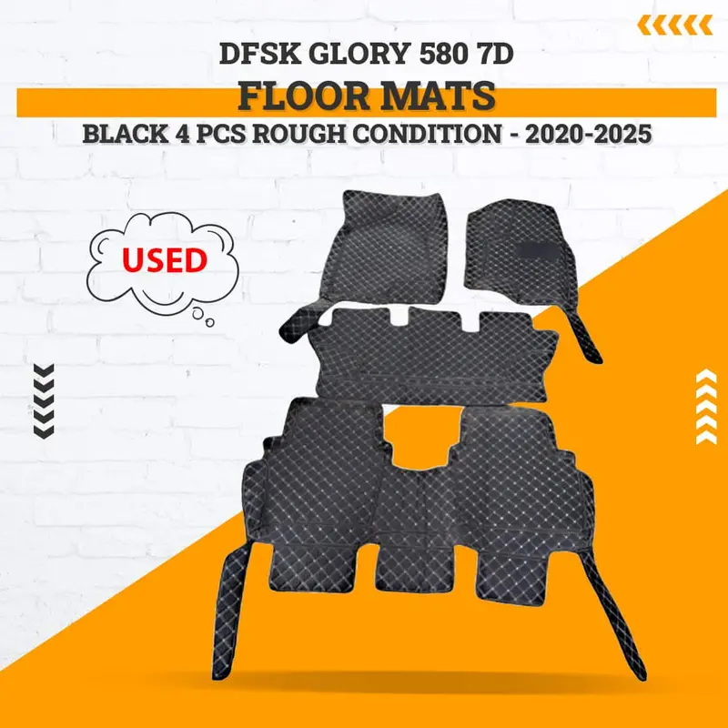 Used Dfsk Glory 580 7D Floor Mats Black 4 Pcs Rough Condition 2020 - 2025 1