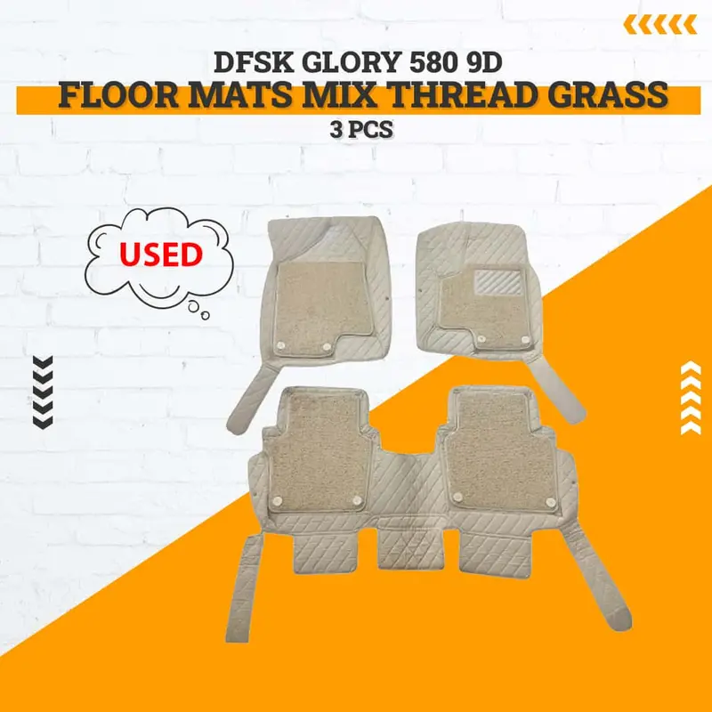 Used Dfsk Glory 580 9D Floor Mats Mix Thread Grass 3 Pcs 2020 - 2025 - Damage 1