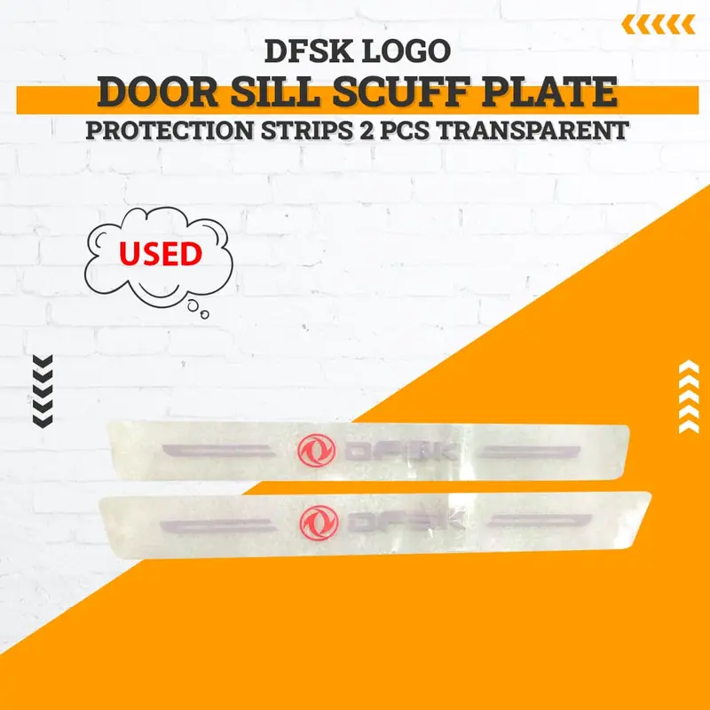 Used Dfsk Logo Door Sill Scuff Plate Protection Strips - 2 Pcs Transparent 1