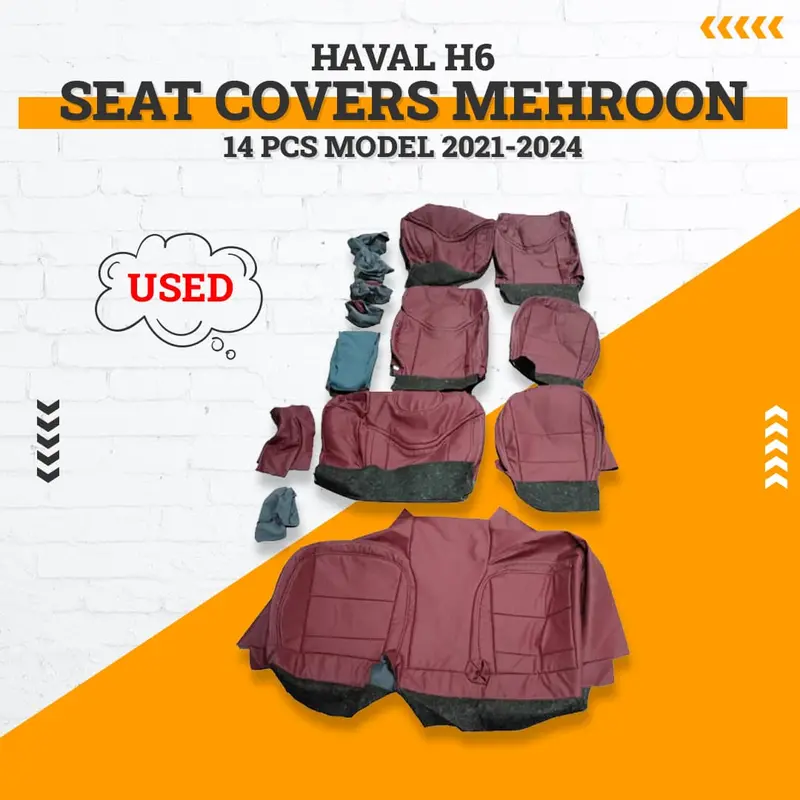 Used Haval H6 Seat Covers Mehroon 14 Pcs 2021 - 2024 1