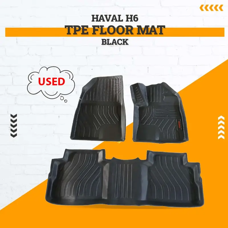 Used Haval H6 Tpe Floor Mat Black 3 Pcs ( Damage) 2021 - 2024 1