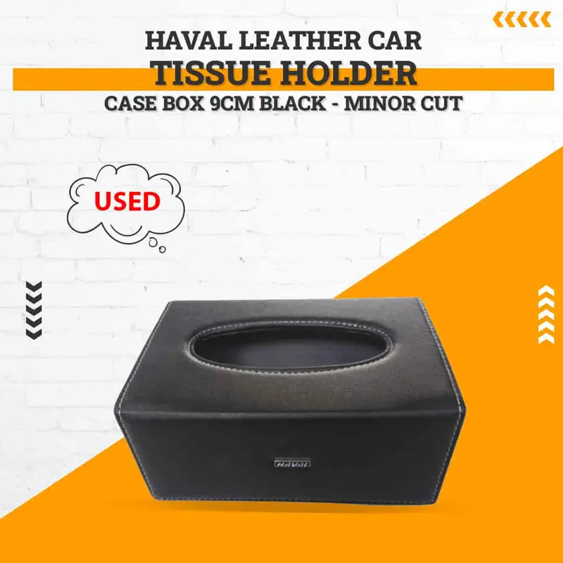 Used Haval Leather Car Tissue Holder Case Box 9Cm Black - - Minor Cut 1