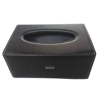 Used Haval Leather Car Tissue Holder Case Box 9Cm Black - - Minor Cut 2