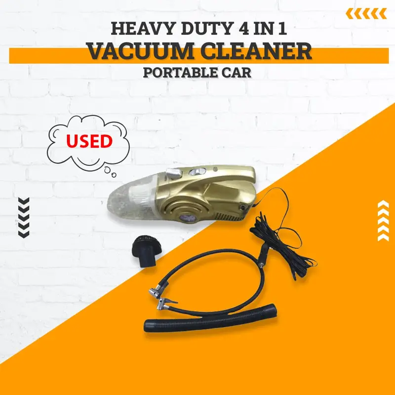 Used Heavy Duty 4 In 1 Portable Car Vacuum Cleaner & Tire  - Tyre Inflator 1
