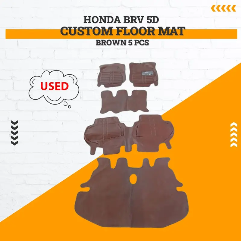 Used Honda Brv 5D Custom Floor Mat Brown 5 Pcs 2017 - 2025 - Rough Condition 1