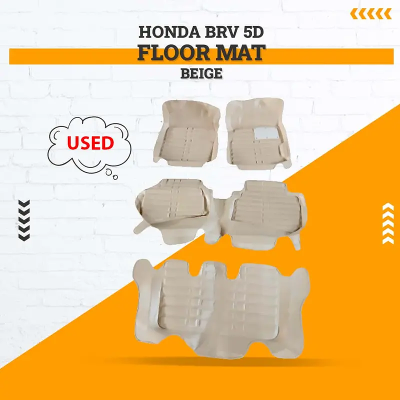 Used Honda Brv 5D Floor Mat Beige 4 Pcs 2017 - 2025 - (Rough Condition) 1