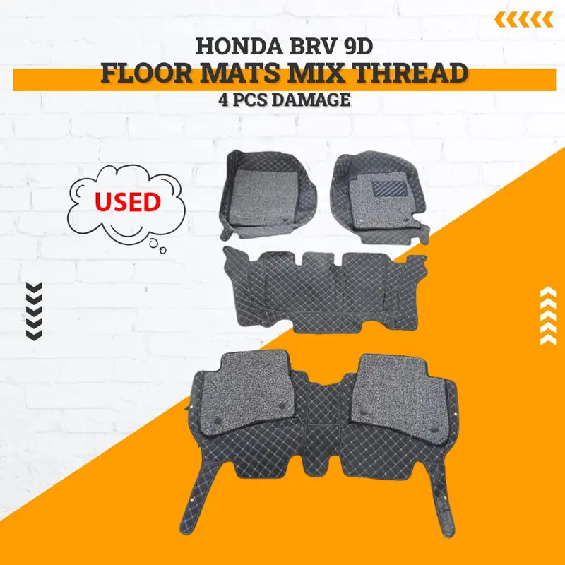 Used Honda Brv 9D Floor Mats Mix Thread 4 Pcs Damage 2017 - 2025 1