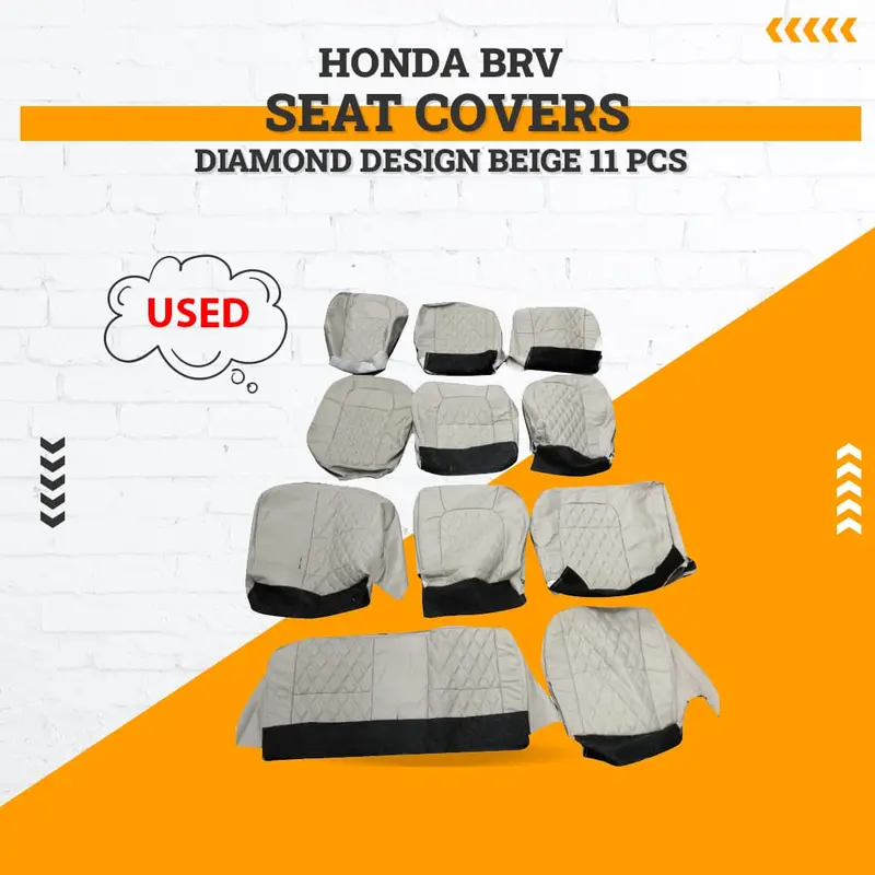 Used Honda Brv Diamond Design Seat Covers Beige 11 Pcs 2017 - 2025 1