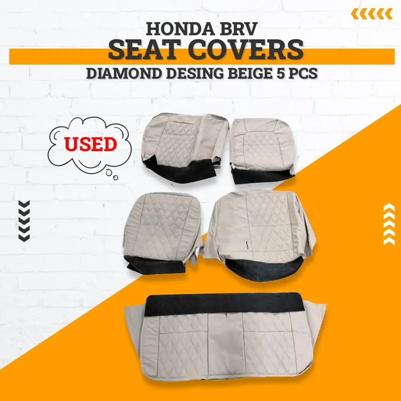 Used Honda Brv Seat Covers Diamond Desing Beige 5 Pcs 2017 - 2025 1