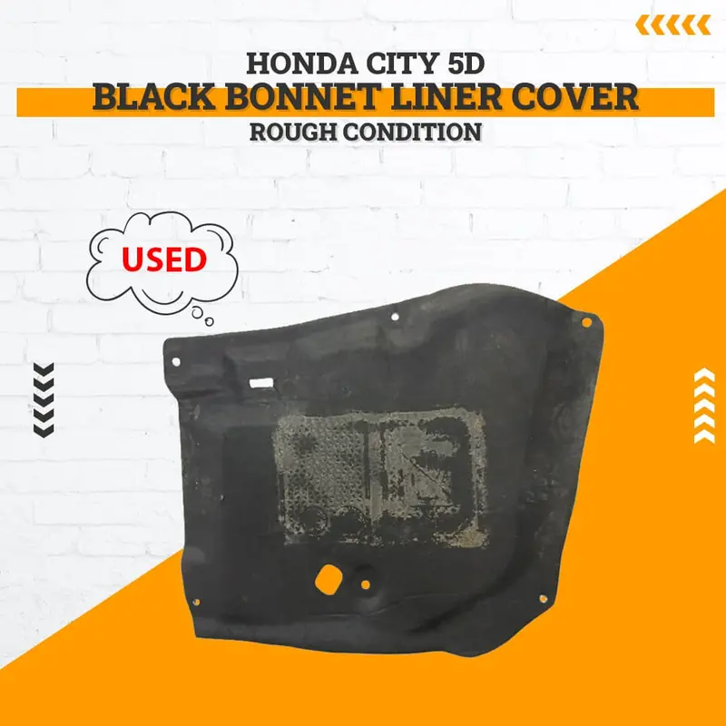 Used Honda City 5D Black Bonnet Liner Cover V2 Rough Condition 2008 - 2021 1