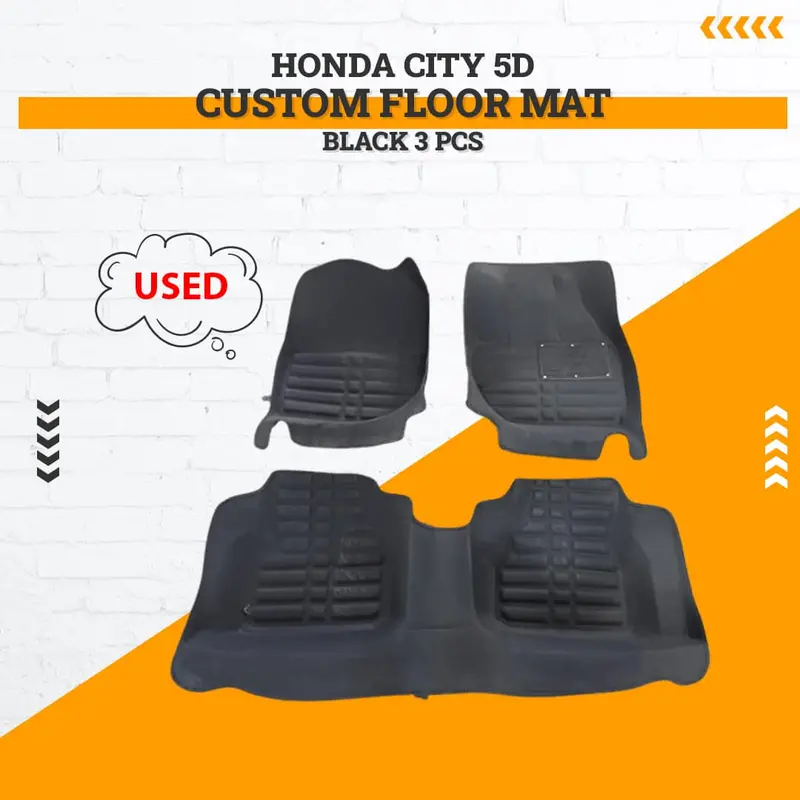 Used Honda City 5D Custom Floor Mat Black 3 Pcs Damage 2021 - 2025 1
